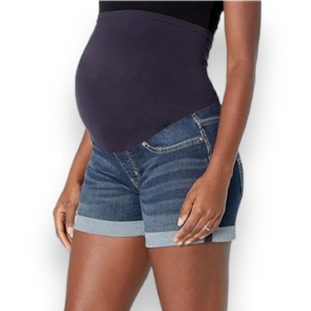 Levi’s Signature Maternity Roll Shorts Denim Navy | Size Small